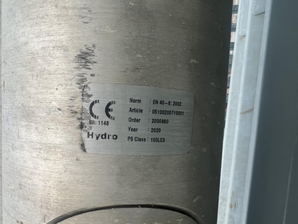 Hydro 10m Aluminium Conical Lighting Poles ( New ) - Image 8