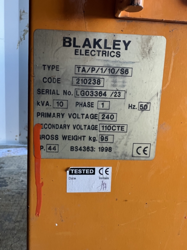 Blakley 110V, 10kVA Site Transformer ( Used ) - Image 3