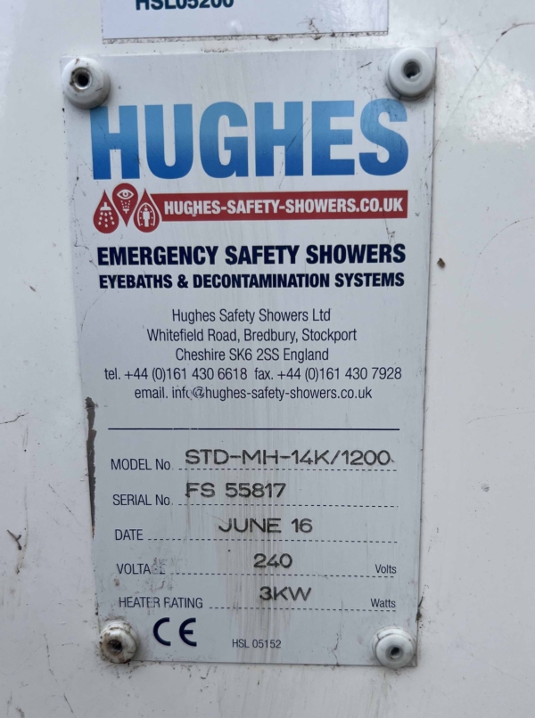 HUGHES 1200L Safety Shower - Immersion Heated (Used) - Image 9
